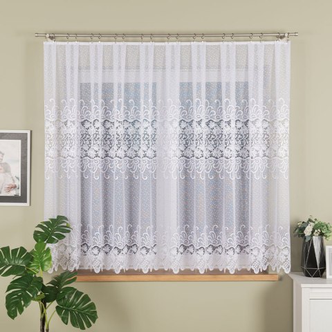 Firanka żakardowa, pasowa, wys. 160cm, kolor biały 018965/000/001/000160/1 Firanka żakardowa, pasowa, wys. 160cm, kolor biały 018965/000/001/000160/1