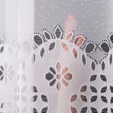 Firanka żakardowa ze wzorem pasowym, wys. 170cm, kolor biały 018999/000/001/000170/1 Firanka żakardowa ze wzorem pasowym, wys. 170cm, kolor biały 018999/000/001/000170/1