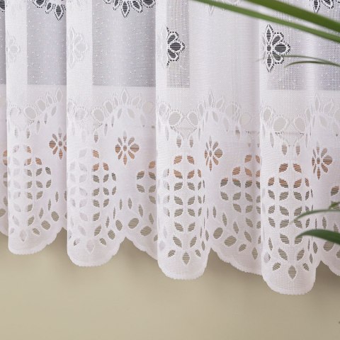 Firanka żakardowa ze wzorem pasowym, wys. 180cm, kolor biały 018999/000/001/000180/1 Firanka żakardowa ze wzorem pasowym, wys. 180cm, kolor biały 018999/000/001/000180/1