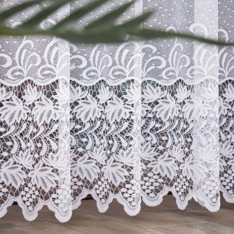 Firanka żakardowa ze wzorem pasowym, wys. 250cm, kolor biały 018965/000/001/000250/1 Firanka żakardowa ze wzorem pasowym, wys. 250cm, kolor biały 018965/000/001/000250/1