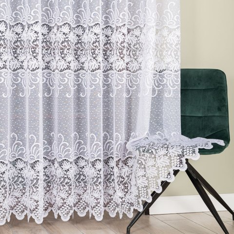Firanka żakardowa ze wzorem pasowym, wys. 250cm, kolor biały 018965/000/001/000250/1 Firanka żakardowa ze wzorem pasowym, wys. 250cm, kolor biały 018965/000/001/000250/1