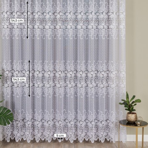 Firanka żakardowa ze wzorem pasowym, wys. 250cm, kolor biały 018965/000/001/000250/1 Firanka żakardowa ze wzorem pasowym, wys. 250cm, kolor biały 018965/000/001/000250/1