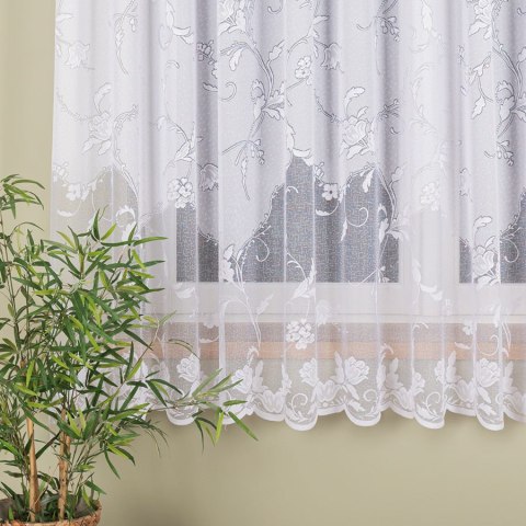Firanka żakardowa ze wzorem po całości wys. 180cm, kolor biały 023418/000/001/000180/1 Firanka żakardowa ze wzorem po całości wys. 180cm, kolor biały 023418/000/001/000180/1