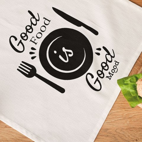 GOOD FOOD GOOD MOOD Komplet 3 ścierek kuchennych, 40x60cm S00014/SCI/001/040060/1 GOOD FOOD GOOD MOOD Komplet 3 ścierek kuchennych, 40x60cm S00014/SCI/001/040060/1