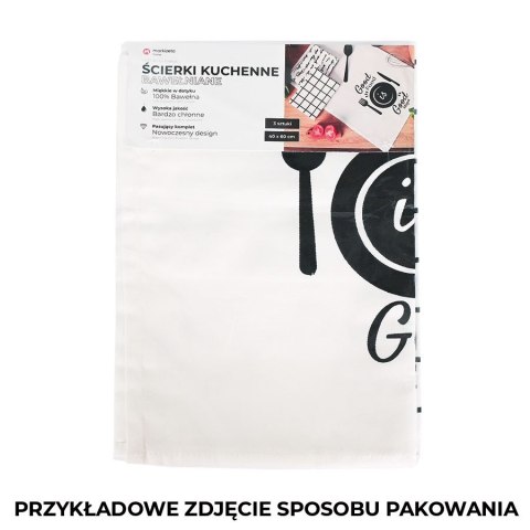 GOOD FOOD GOOD MOOD Komplet 3 ścierek kuchennych, 40x60cm S00014/SCI/001/040060/1 GOOD FOOD GOOD MOOD Komplet 3 ścierek kuchennych, 40x60cm S00014/SCI/001/040060/1