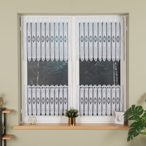 Zazdrostka haftowana panelowa na batyście, wys. 45cm, kolor biały 015620/420/001/000045/1 Zazdrostka haftowana panelowa na batyście, wys. 45cm, kolor biały 015620/420/001/000045/1