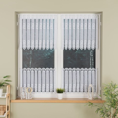 Zazdrostka haftowana panelowa na batyście, wys. 60cm, kolor biały 015633/420/001/000060/1 Zazdrostka haftowana panelowa na batyście, wys. 60cm, kolor biały 015633/420/001/000060/1