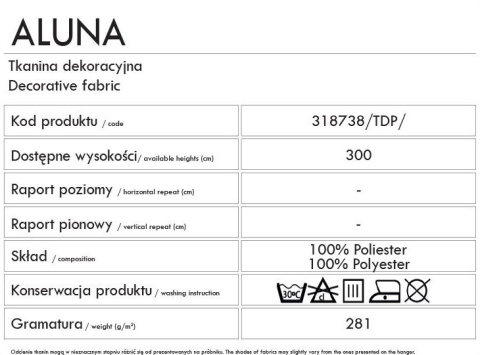 ALUNA Tkanina na zasłony, wys. 300cm, kolor 025 rdzawy 318738/TDP/025/000300/1 ALUNA Tkanina na zasłony, wys. 300cm, kolor 025 rdzawy 318738/TDP/025/000300/1