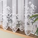 Firanka żakardowa ze wzorem pasowym, wys. 160cm, kolor biały 015286/000/001/000160/1
