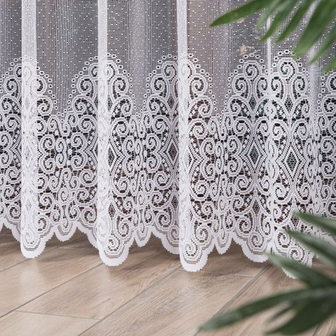 Firanka żakardowa ze wzorem pasowym, wys. 250cm, kolor biały 044117/000/001/000250/1 Firanka żakardowa ze wzorem pasowym, wys. 250cm, kolor biały 044117/000/001/000250/1