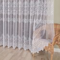 Firanka żakardowa ze wzorem pasowym, wys. 250cm, kolor biały 044117/000/001/000250/1