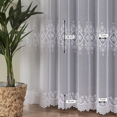 Firanka żakardowa ze wzorem pasowym, wys. 250cm, kolor biały 132029/000/001/000250/1 Firanka żakardowa ze wzorem pasowym, wys. 250cm, kolor biały 132029/000/001/000250/1