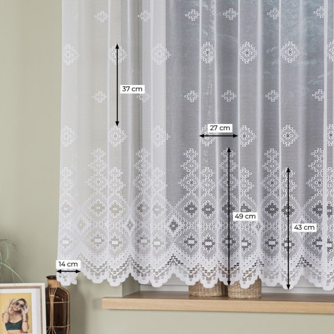 Firanka żakardowa ze wzorem po całości, wys. 160cm, kolor biały 044255/000/001/000160/1 Firanka żakardowa ze wzorem po całości, wys. 160cm, kolor biały 044255/000/001/000160/1