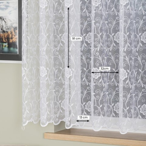 Firanka żakardowa ze wzorem po całości, wys. 160cm, kolor biały 107282/000/001/000160/1 Firanka żakardowa ze wzorem po całości, wys. 160cm, kolor biały 107282/000/001/000160/1