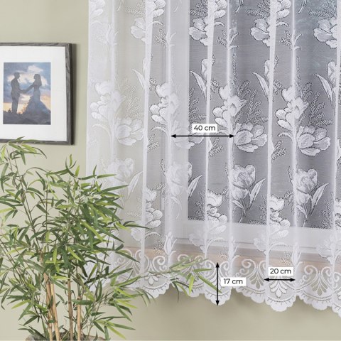 Firanka żakardowa ze wzorem po całości, wys. 180cm, kolor biały 044259/000/001/000180/1 Firanka żakardowa ze wzorem po całości, wys. 180cm, kolor biały 044259/000/001/000180/1