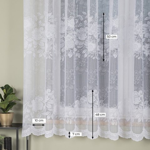 Firanka żakardowa ze wzorem po całości, wys. 180cm, kolor biały 054363/000/001/000180/1 Firanka żakardowa ze wzorem po całości, wys. 180cm, kolor biały 054363/000/001/000180/1