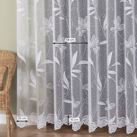 Firanka żakardowa ze wzorem po całości, wys. 250cm, kolor biały 044204/000/001/000250/1 Firanka żakardowa ze wzorem po całości, wys. 250cm, kolor biały 044204/000/001/000250/1
