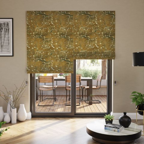 KWITNĄCY MIGDAŁOWIEC Tkanina na zasłony VELVET, szer. 150cm, kolor 018 szafranowy D00301/VEL/018/150000/1 KWITNĄCY MIGDAŁOWIEC Tkanina na zasłony VELVET, szer. 150cm, kolor 018 szafranowy D00301/VEL/018/150000/1