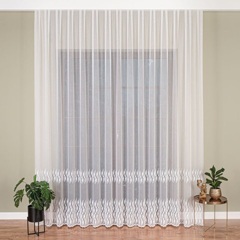 Firanka haftowana ze wzorem pasowym, wys. 280cm, kolor biały 127304/768/001/000280/1 Firanka haftowana ze wzorem pasowym, wys. 280cm, kolor biały 127304/768/001/000280/1