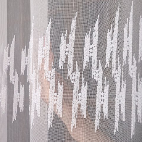 Firanka haftowana ze wzorem pasowym, wys. 280cm, kolor biały 127304/768/001/000280/1 Firanka haftowana ze wzorem pasowym, wys. 280cm, kolor biały 127304/768/001/000280/1