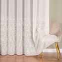 Firanka haftowana ze wzorem pasowym, wys. 280cm, kolor 081 krem z złotym 024979/OLO/081/000280/1