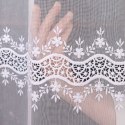 Firanka z aplikacją ze wzorem pasowym na markizecie, wys. 175cm, kolor biały 112964/178/001/000175/1