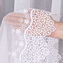 Firanka z aplikacją ze wzorem pasowym na markizecie, wys. 175cm, kolor biały 112964/178/001/000175/1