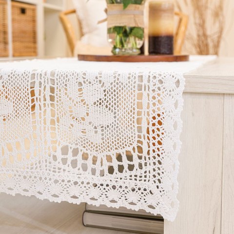 INESS Bieżnik ażurowy, 40x140cm, kolor biały 913501/KSP/001/040140/1 INESS Bieżnik ażurowy, 40x140cm, kolor biały 913501/KSP/001/040140/1