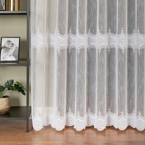 Firanka haftowana ze wzorem pasowym, wys. 300cm, kolor biały 127684/000/001/000300/1 Firanka haftowana ze wzorem pasowym, wys. 300cm, kolor biały 127684/000/001/000300/1