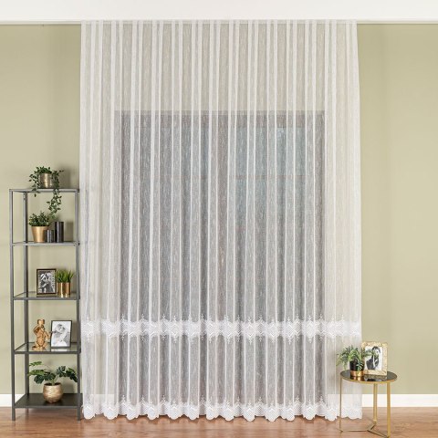Firanka haftowana ze wzorem pasowym, wys. 300cm, kolor biały 127684/000/001/000300/1 Firanka haftowana ze wzorem pasowym, wys. 300cm, kolor biały 127684/000/001/000300/1