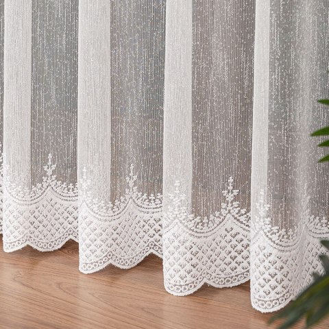 Firanka haftowana ze wzorem pasowym, wys. 300cm, kolor biały 127684/000/001/000300/1 Firanka haftowana ze wzorem pasowym, wys. 300cm, kolor biały 127684/000/001/000300/1