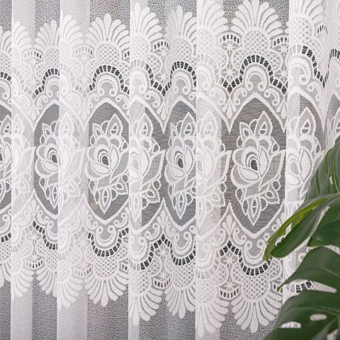 Firanka żakardowa, pasowa, wys. 170cm, kolor biały 361370/000/001/000170/1 Firanka żakardowa, pasowa, wys. 170cm, kolor biały 361370/000/001/000170/1