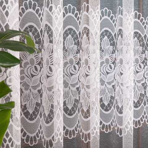 Firanka żakardowa, pasowa, wys. 180cm, kolor biały 628156/000/001/000180/1 Firanka żakardowa, pasowa, wys. 180cm, kolor biały 628156/000/001/000180/1