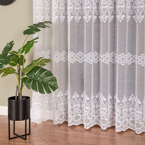 Firanka żakardowa, pasowa, wys. 250cm, kolor biały 360940/000/001/000250/1 Firanka żakardowa, pasowa, wys. 250cm, kolor biały 360940/000/001/000250/1