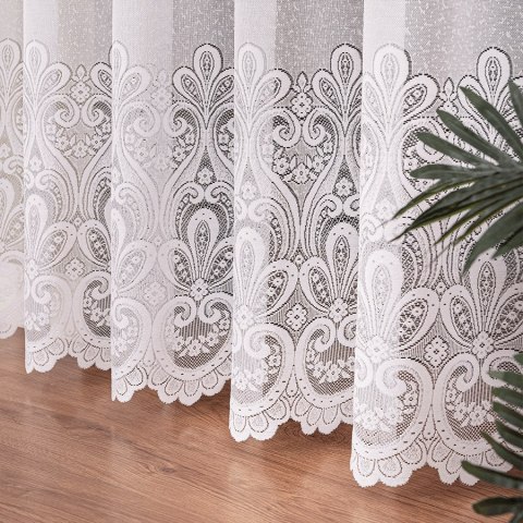 Firanka żakardowa, pasowa, wys. 250cm, kolor biały 361070/000/001/000250/1 Firanka żakardowa, pasowa, wys. 250cm, kolor biały 361070/000/001/000250/1