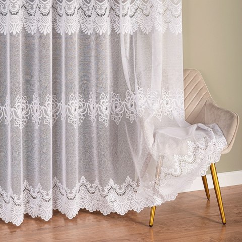 Firanka żakardowa, pasowa, wys. 250cm, kolor biały 361370/000/001/000250/1 Firanka żakardowa, pasowa, wys. 250cm, kolor biały 361370/000/001/000250/1