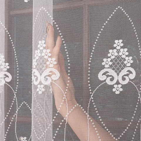 Firanka żakardowa ze wzorem po całości, wys. 250cm, kolor biały 618493/000/001/000250/1 Firanka żakardowa ze wzorem po całości, wys. 250cm, kolor biały 618493/000/001/000250/1