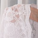 Firanka haftowana ze wzorem na samym dole, wys. 160cm, kolor biały 123597/768/001/000160/1