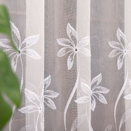Firanka haftowana ze wzorem na samym dole, wys. 160cm, kolor biały 242779/768/001/000160/1
