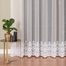 Firanka haftowana ze wzorem na samym dole, wys. 280cm, kolor biały 123597/768/001/000280/1