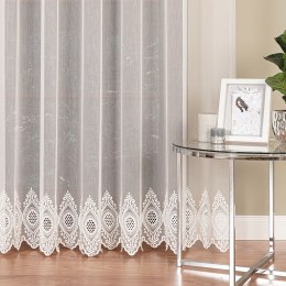Firanka haftowana ze wzorem na samym dole, wys. 280cm, kolor 012 kremowy 123995/768/012/000280/1