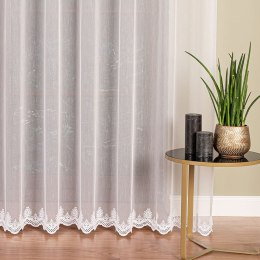 Firanka haftowana ze wzorem na samym dole, wys. 300cm, kolor biały 123512/768/001/000300/1