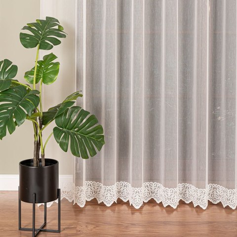 Firanka haftowana ze wzorem na samym dole, wys. 300cm, kolor 010 offwhite 127677/768/010/000300/1 Firanka haftowana ze wzorem na samym dole, wys. 300cm, kolor 010 offwhite 127677/768/010/000300/1