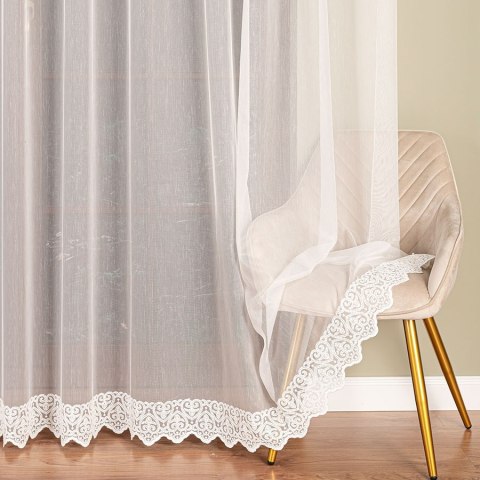 Firanka haftowana ze wzorem na samym dole, wys. 300cm, kolor 010 offwhite 127677/768/010/000300/1 Firanka haftowana ze wzorem na samym dole, wys. 300cm, kolor 010 offwhite 127677/768/010/000300/1