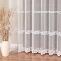 Firanka haftowana ze wzorem pasowym, wys. 280cm, kolor biały 127335/768/001/000280/1
