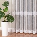 Firanka haftowana ze wzorem pasowym, wys. 300cm, kolor biały 127707/000/001/000300/1