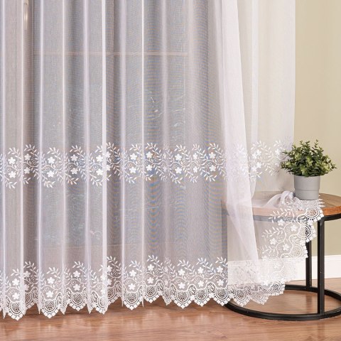 Firanka z aplikacją, pasowa na markizecie, wys. 280cm, kolor biały 112932/178/001/000280/1 Firanka z aplikacją, pasowa na markizecie, wys. 280cm, kolor biały 112932/178/001/000280/1
