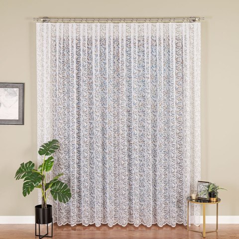 Firanka żakardowa ze wzorem po całości, wys. 250cm, kolor biały 022701/000/001/000250/1