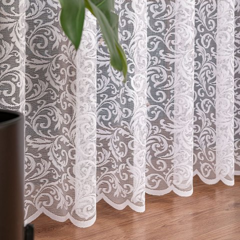 Firanka żakardowa ze wzorem po całości, wys. 250cm, kolor biały 022701/000/001/000250/1
