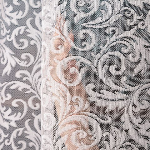 Firanka żakardowa ze wzorem po całości, wys. 250cm, kolor biały 022701/000/001/000250/1